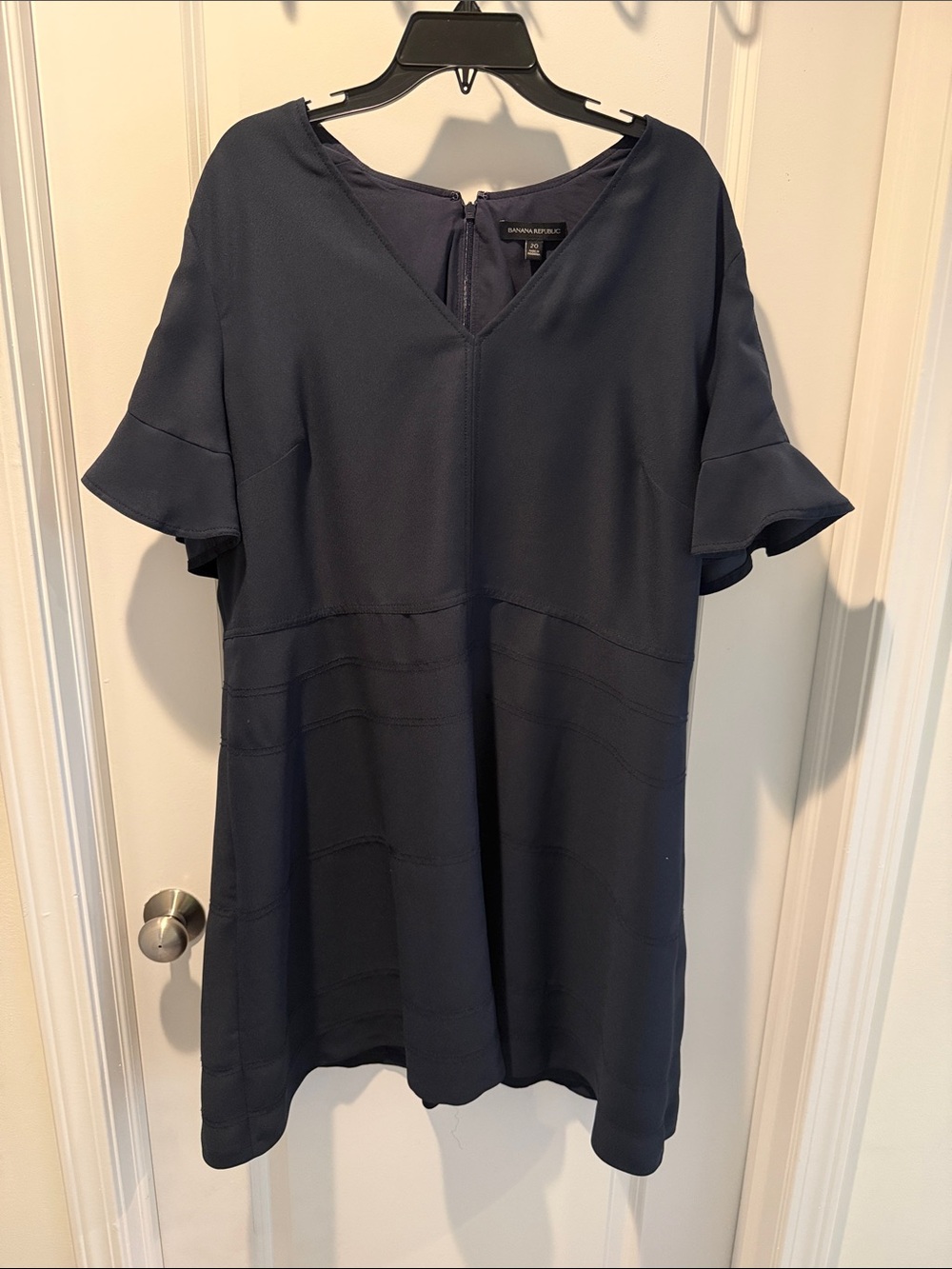Banana Republic Navy V-Neck Short Sleeve Shift Dress